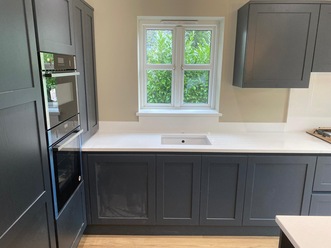 Handle free Shaker kitchen.